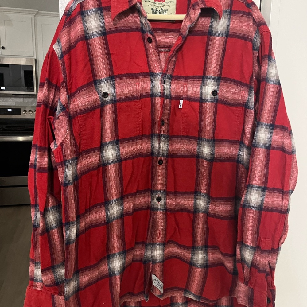 Levi's Red Plaid Long Sleeve Shirt